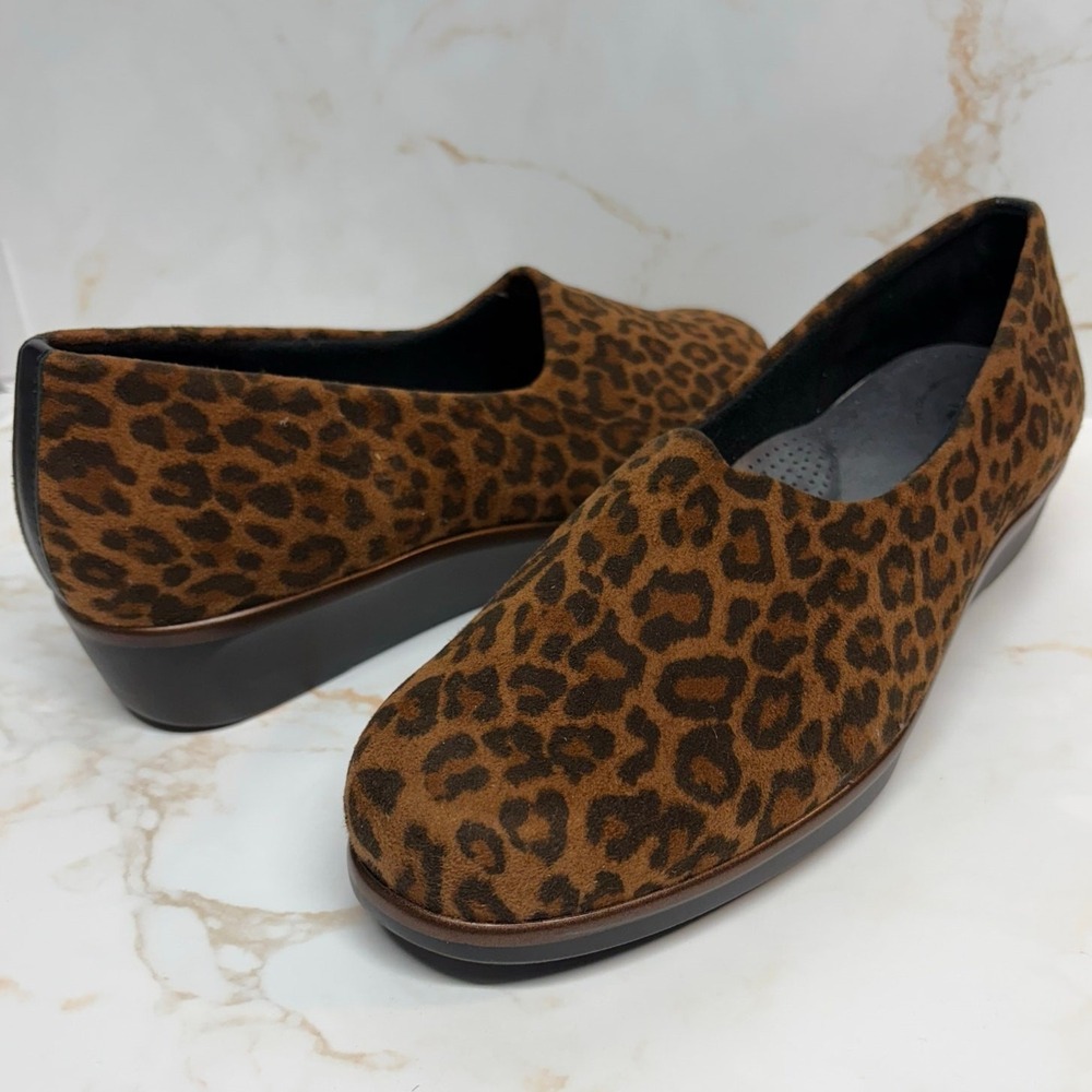 SAS Women's Leopard Print Slip On Wedge Tripad Comfort Shoes 11.5 M Animal